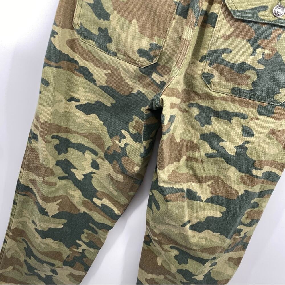 Free People We The Free Remy Cropped Cargo Pants Army Print Wide Leg Size 27 - Picture 6 of 12
